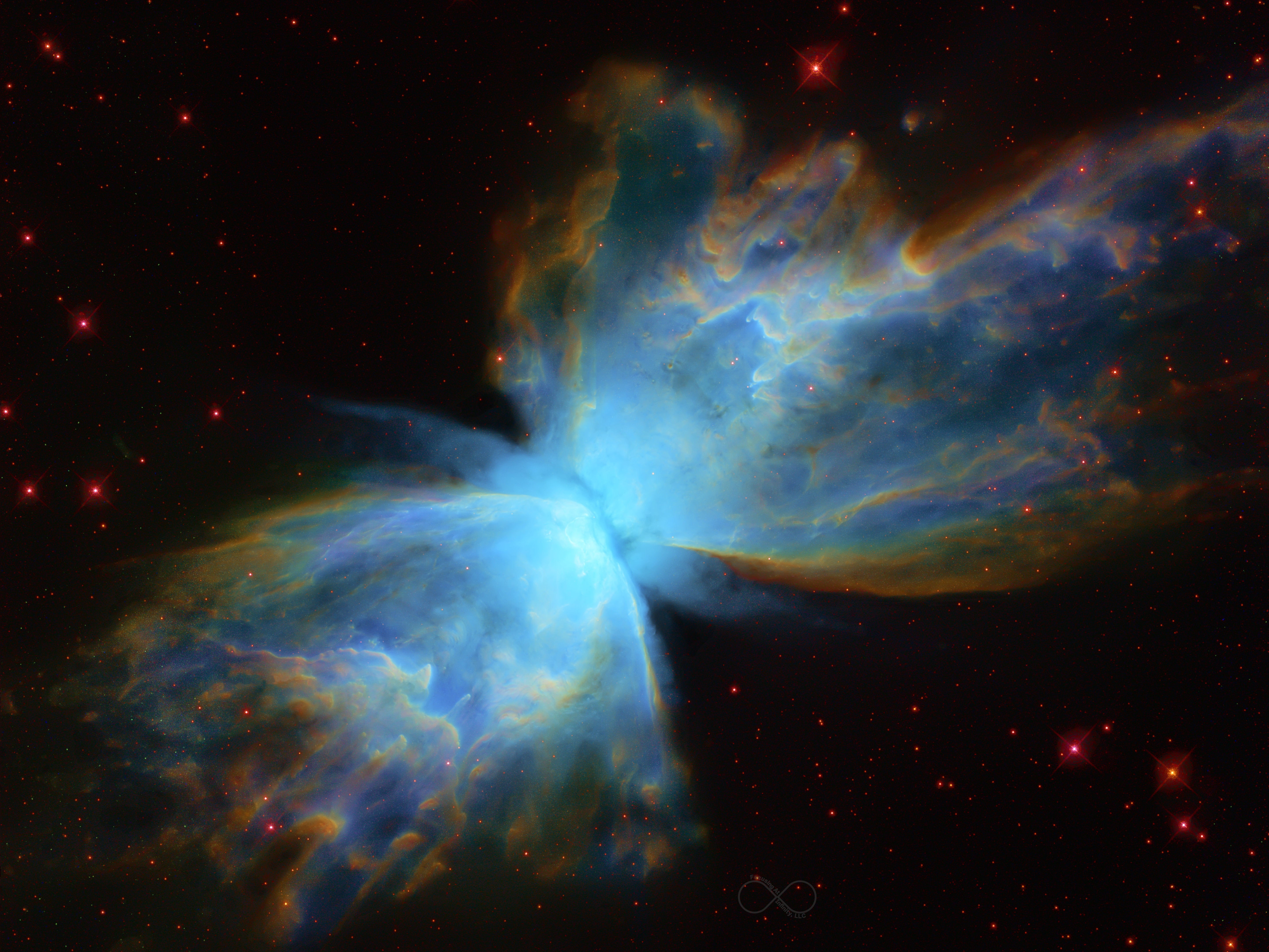 NGC 6302 - Butterfly Nebula in SHO | Focusing at Infinity